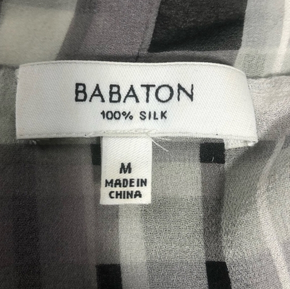 Aritzia Babaton Plaid Beau Blouse in 100% silk - Picture 8 of 10